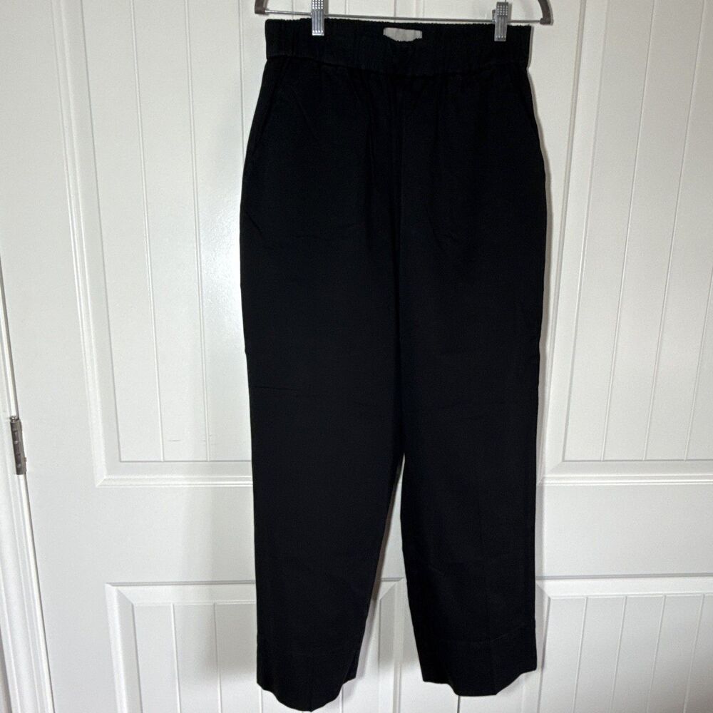 Everlane Women's Black Pull-On Ankle Pants Pockets Elastic Waist Solid L